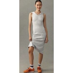 Anthropologie Daily Practice Midi Polo Tank Dress Gray Cozy Vacay Size XXS NWT
